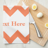 Koraal gebold Chevron met aanpasbare tekst Theedoek (Quarter Fold)