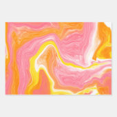 Koraal, geel en Sinaasappel Inpakpapier Vel (Voorkant 3)