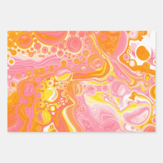 Koraal, geel en Sinaasappel Inpakpapier Vel (Voorkant)