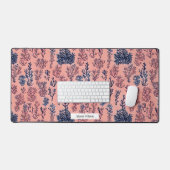 Koraal Geïnspireerd Roze & Blauw Waterverf Patroon Bureaumat (Keyboard & Muis)