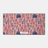 Koraal Geïnspireerd Roze & Blauw Waterverf Patroon Bureaumat (Voorkant)