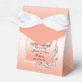 Koraal Gem en Glitter 35th Wedding Jubileum Bedankdoosjes (Voorkant Zijde)