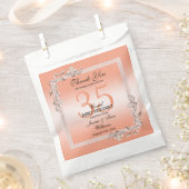Koraal Gem en Glitter 35th Wedding Jubileum Bedankzakje (Geknipt)