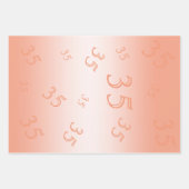 Koraal Gem en Glitter 35th Wedding Jubileum Inpakpapier Vel (Voorkant 2)