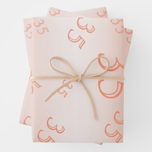 Koraal Gem en Glitter 35th Wedding Jubileum Inpakpapier Vel (In situ)