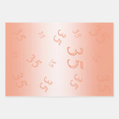 Koraal Gem en Glitter 35th Wedding Jubileum Inpakpapier Vel (Voorkant)