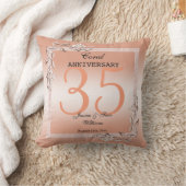 Koraal Gem en Glitter 35th Wedding Jubileum Kussen (Deken)