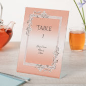 Koraal Gem en Glitter 35th Wedding Jubileum Reclamebord Met Voetstuk (Insitu)