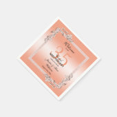 Koraal Gem en Glitter 35th Wedding Jubileum Servet (Hoek)
