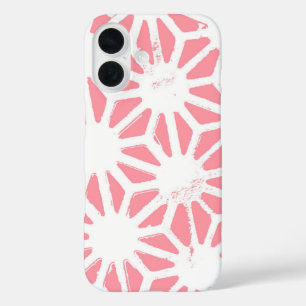 Koraal geometrisch patroon iPhone 16 hoesje
