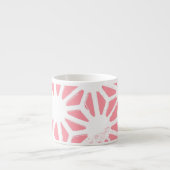 Koraal geometrisch patroon espresso kop (Voorkant)