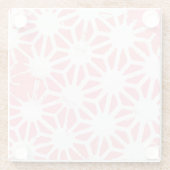 Koraal geometrisch patroon glazen onderzetter (Achterkant)