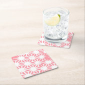 Koraal geometrisch patroon kartonnen onderzetters (Insitu)