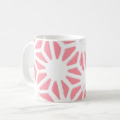 Koraal geometrisch patroon koffiemok (Voorkant links)