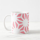 Koraal geometrisch patroon koffiemok (Links)