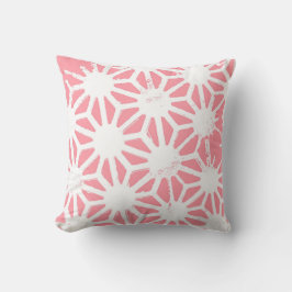 Koraal geometrisch patroon kussen