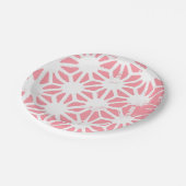 Koraal geometrisch patroon papieren bordje (Gekanteld)