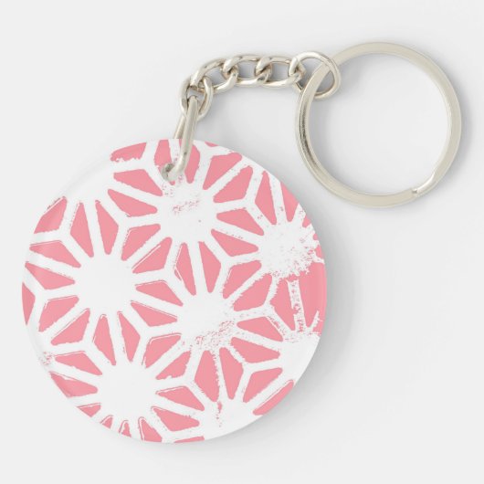 Koraal geometrisch patroon sleutelhanger (Achterkant)