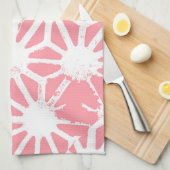 Koraal geometrisch patroon theedoek (Quarter Fold)