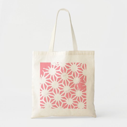 Koraal geometrisch patroon tote bag (Voorkant)