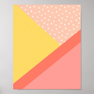 Koraal Geometrische daglicht Moderne Colorblock Ar Poster