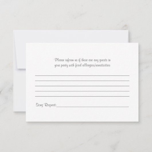 Koraal Gerber Daisy Grey Lint Bruiloft RSVP (Achterkant)