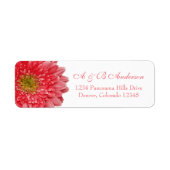 Koraal Gerbera Daisy Bruiloft Retouradres Label (Voorkant)