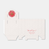 Koraal Gerbera Daisy Witte Kant Bruiloft Dank u Bedankdoosjes (Uitgevouwen)