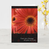 Koraal Gerbera met Citaat, door Anna Wight Kaart (Gele Bloem)