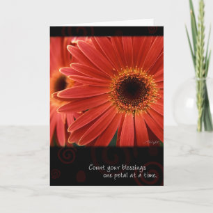 Koraal Gerbera met Citaat, door Anna Wight Kaart