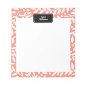 Koraal geschetst Bloemen Persoonlijk Notitieblok (Voorkant)