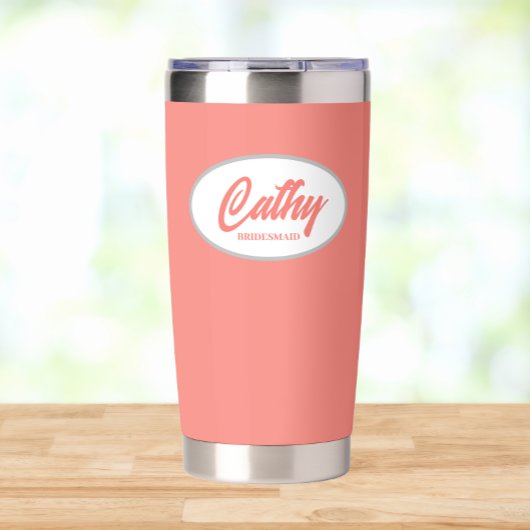 Koraal gestileerde bruiloft bruidsmeisje geïsoleerde drinkbeker