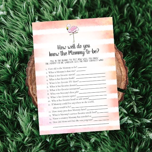 Koraal gestreept Flamingo die mama het beste spel  Kaart