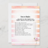 Koraal gestreept flamingo onder Baby shower Kaart (Voorkant)