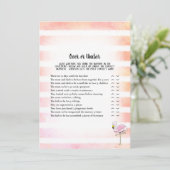 Koraal gestreept flamingo onder Baby shower Kaart (Staand voorkant)