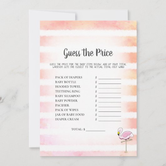 Koraal gestreept Flamingo raadt het prijsschoeisel Kaart (Voorkant)