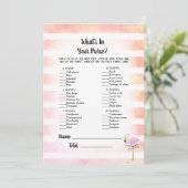 Koraal gestreept Flamingo Wat zit er in je paarse  Kaart (Staand voorkant)