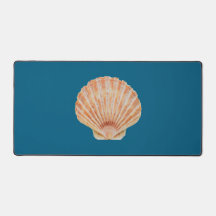 Koraal getinte sint-jakobsschelp Oceaanblauw dekma