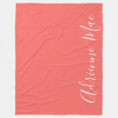 Koraal gewoon gepersonaliseerd fleece deken (Voorkant)