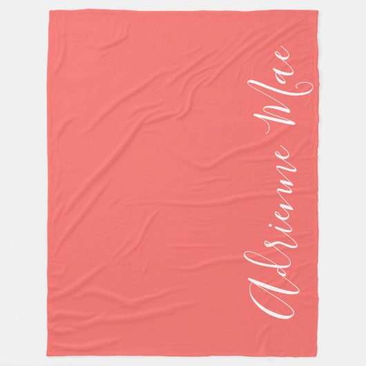 Koraal gewoon gepersonaliseerd fleece deken (Voorkant)