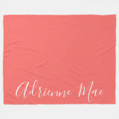 Koraal gewoon gepersonaliseerd fleece deken (Voorkant (Horizontaal))