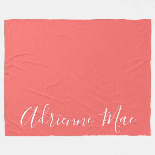 Koraal gewoon gepersonaliseerd fleece deken (Voorkant (Horizontaal))