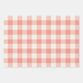 Koraal Gingham Inpakpapier Vel (Voorkant)