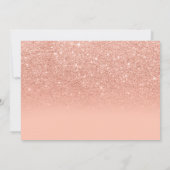 Koraal glitter floral waterverf letter baby shower kaart (Achterkant)