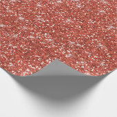 Koraal Glitter Gedrukt Cadeaupapier (Hoek)