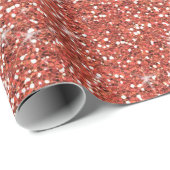 Koraal Glitter Gedrukt Cadeaupapier (Rol Hoek)