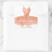 Koraal Glitter Gown Quinceanera Sticker (Tas)