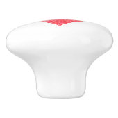  koraal Glitter Heart met Initiaal Keramische Knop (Zijkant)