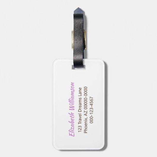 Koraal Glitter Initiaal Monogram Aangepast Lily Fo Bagagelabel (Achterkant verticaal)