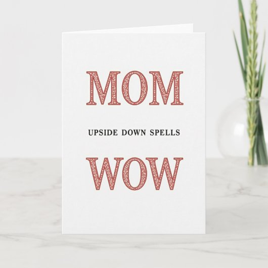 Koraal Glitter Mam Wow Kaart (Voorkant)